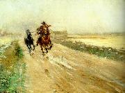 Nils Kreuger landskap pa oland, tattrare till hast oil painting